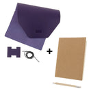 Kit DIY Protège carnet en cuir violet + carnet A6 + crayon à papier