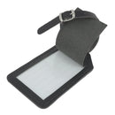 Etiquette bagage en cuir tannage végétal noir