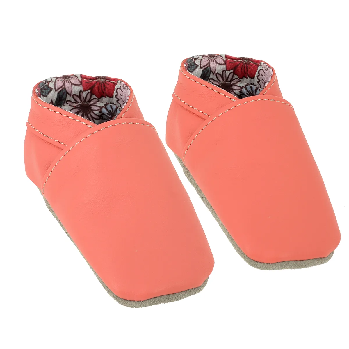 Kit DIY Chaussons bébé en cuir corail faits main - Deco Cuir