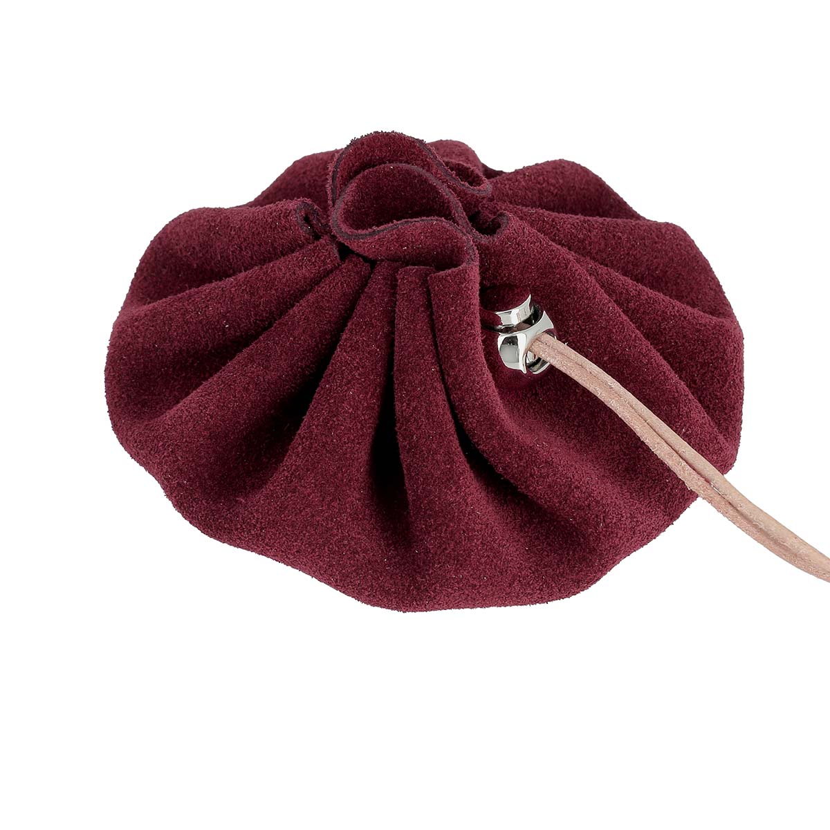 Bourse en cuir DIY croûte cuir velours bordeaux