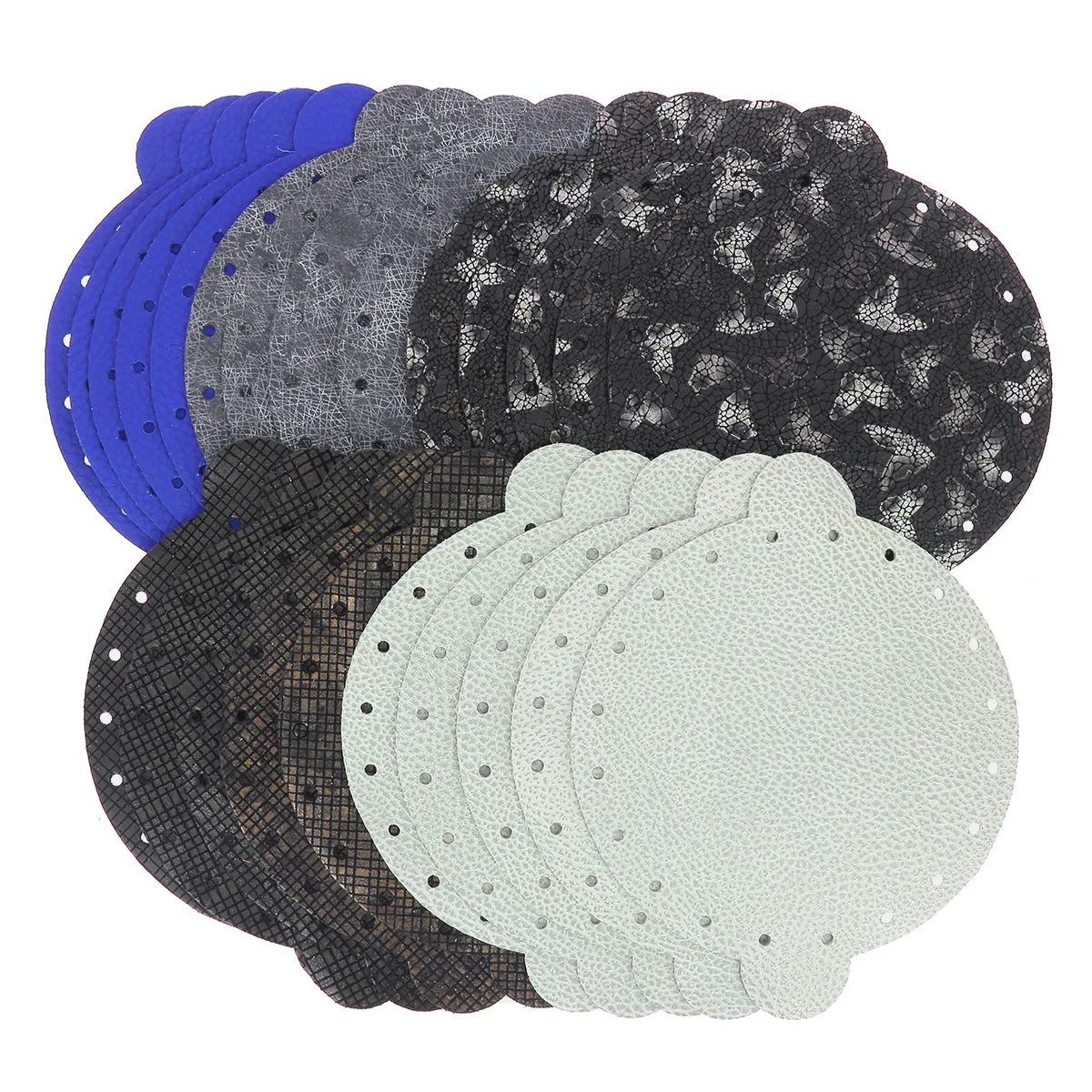 Lot de 25 découpes de bourses diamètre 14,5 cm en cuir couleurs fantaisies. Pack économique prix attractif 
