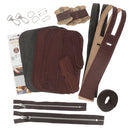 Kit complet pour coudre soi-même une sacoche en cuir tannage végétal châtaigne, idéal débutants