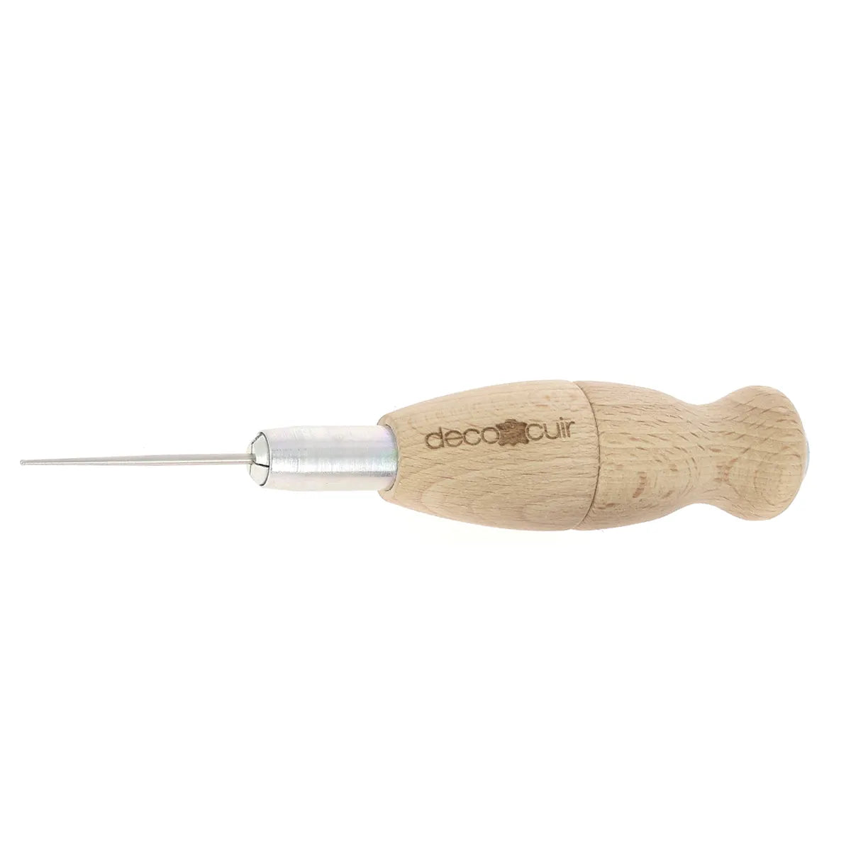 Alêne ronde microsphère 2 mm avec manche d'alêne à vis de la marque Deco Cuir pour la couture du cuir 