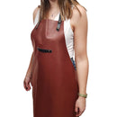 Kit DIY complet tablier cuir à faire soi-même - Rouge tomette et noir