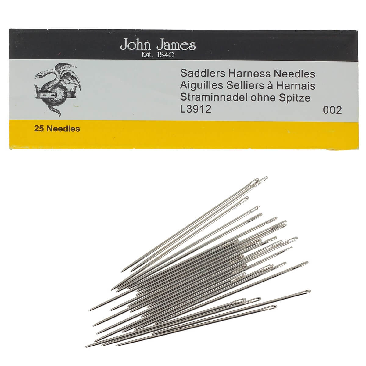 Lot de 25 aiguilles sellier - Bout Rond - John James - 1 mm L3912_002