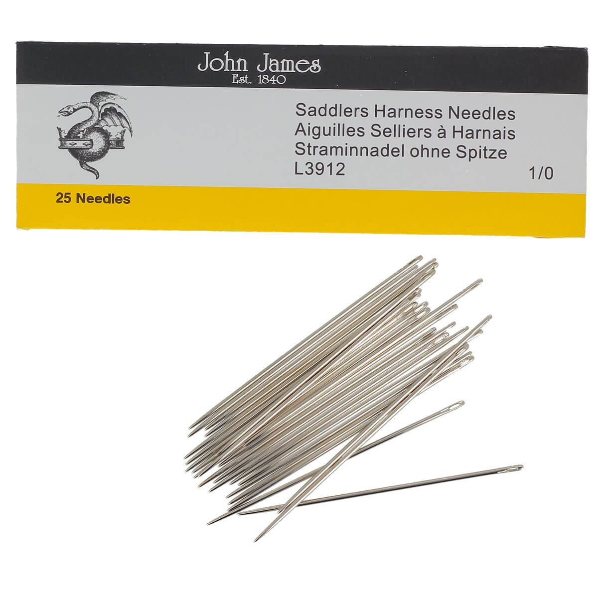 Lot de 25 aiguilles sellier - Bout Rond - John James - 1,1 mm L3912_1/0
