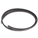 Lacet en cuir plat - Largeur 5 mm - Chocolat couture écru tranches noires - Les 10 cm - Deco Cuir