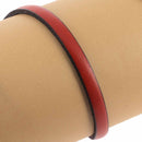 Lacet en cuir plat 5mm tranches noires - Les 10 cm - Deco Cuir