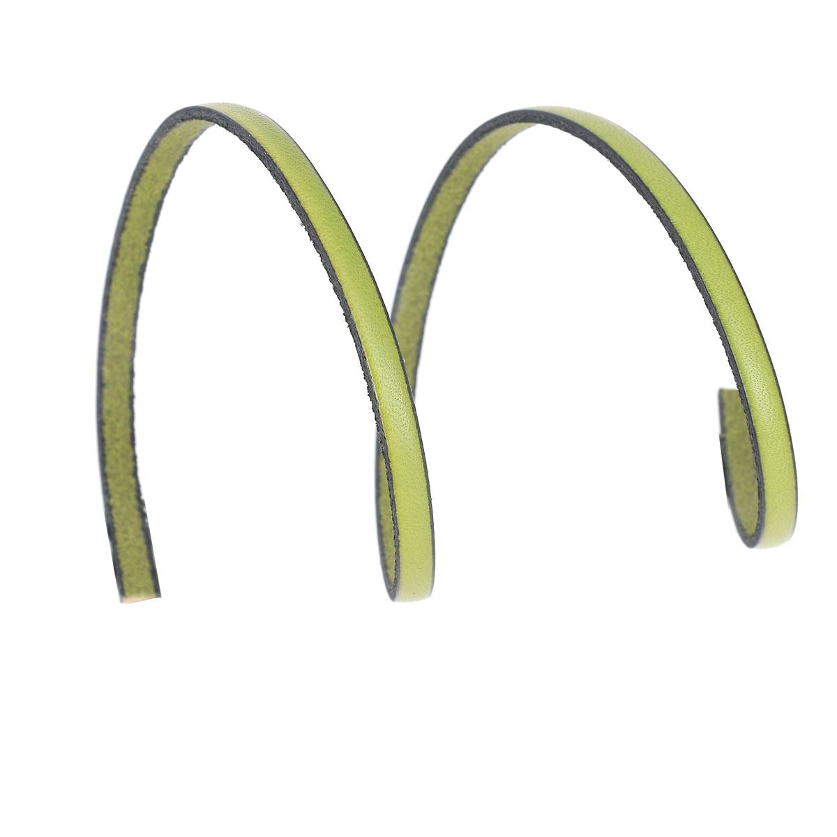 Lacet en cuir plat 5mm tranches noires - Les 10 cm - Deco Cuir