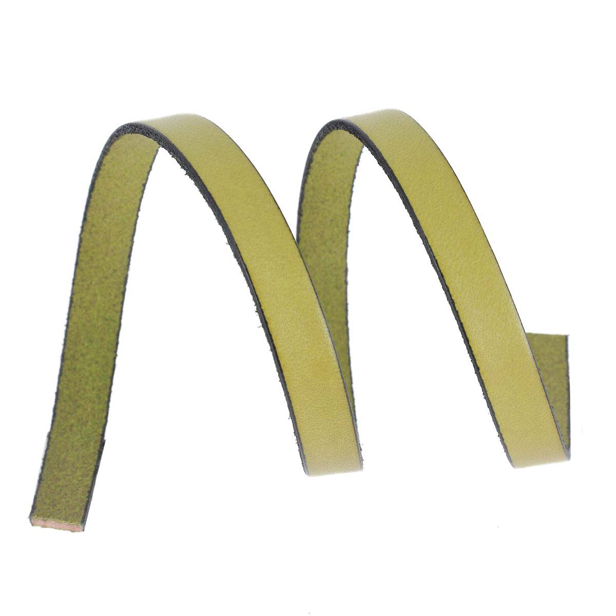 Lacet en cuir plat 10mm tranches noires - Les 10 cm - Deco Cuir