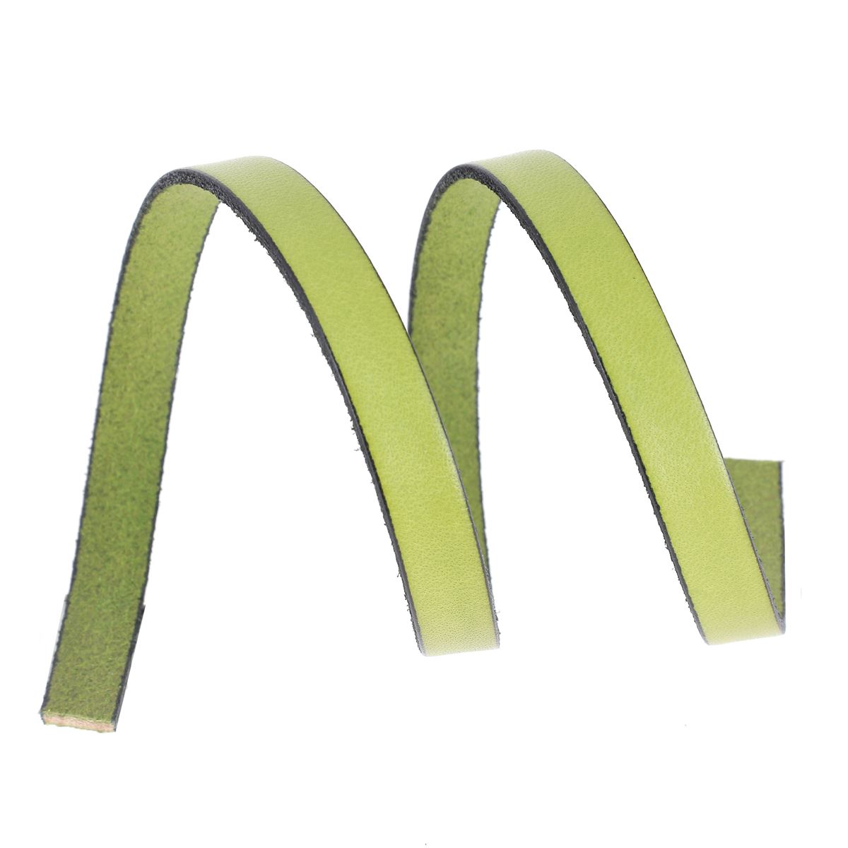 Lacet en cuir plat 10mm tranches noires - Les 10 cm - Deco Cuir