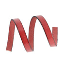 Lacet en cuir plat 10mm tranches noires - Les 10 cm - Deco Cuir