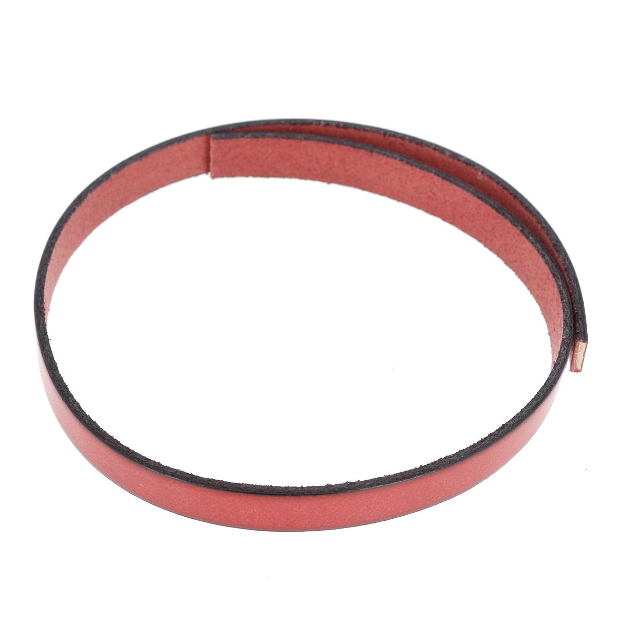 Lacet en cuir plat 10mm tranches noires - Les 10 cm - Deco Cuir