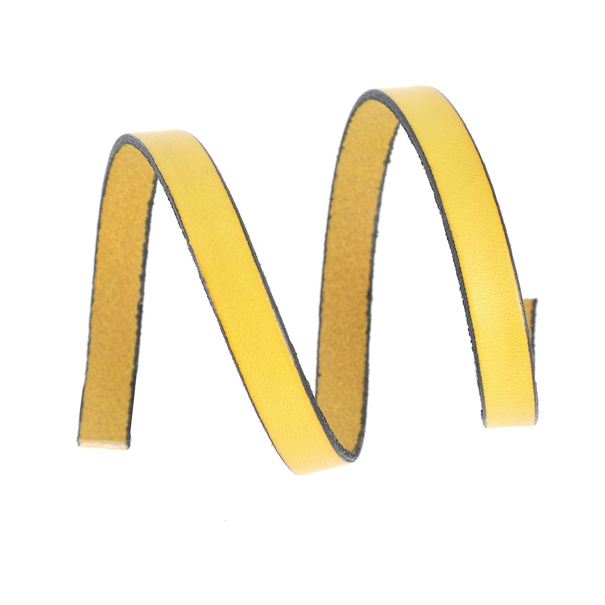 Lacet en cuir plat 10mm tranches noires - Les 10 cm - Deco Cuir