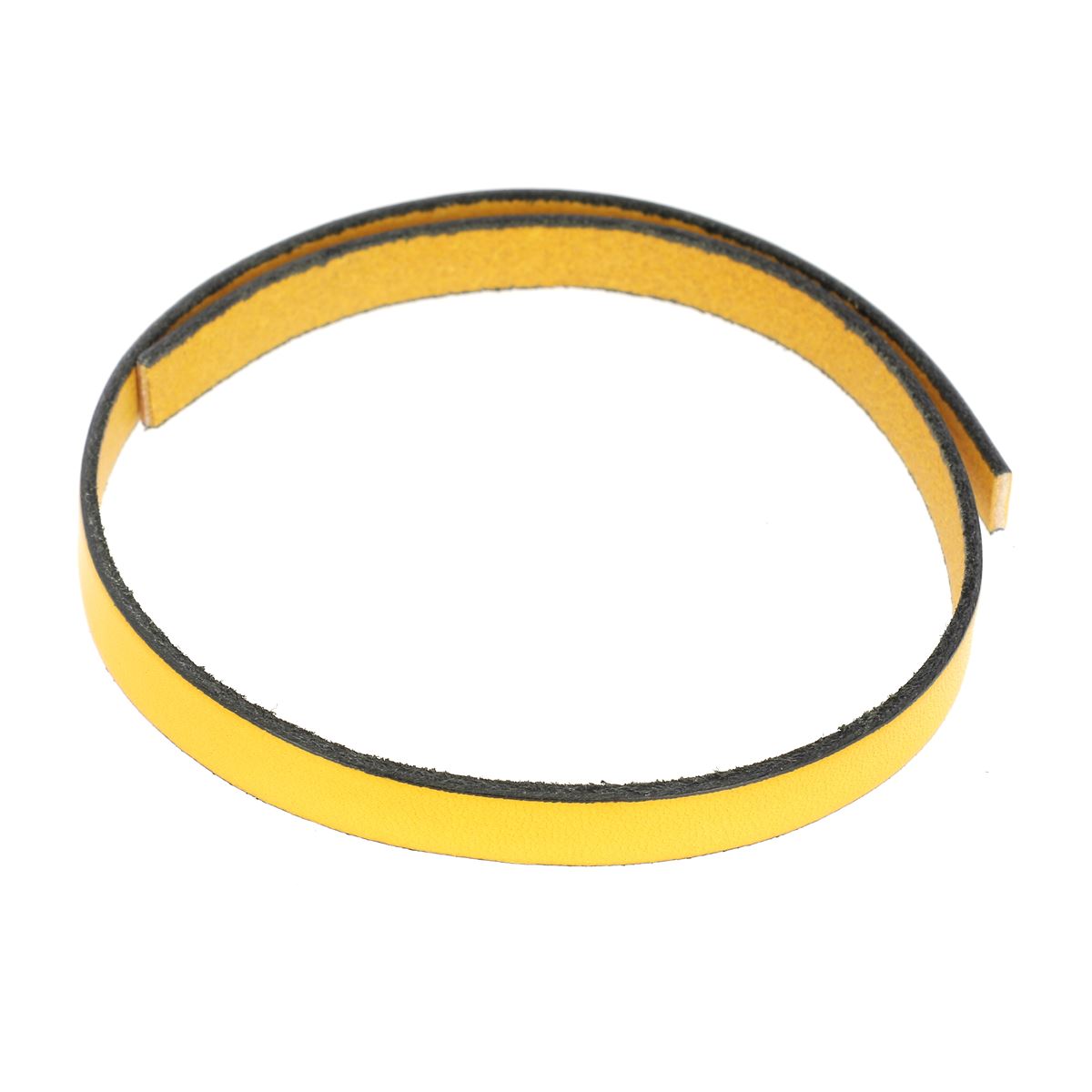 Lacet en cuir plat 10mm tranches noires - Les 10 cm - Deco Cuir