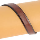 Lacet en cuir plat 10mm tranches noires - Les 10 cm - Deco Cuir