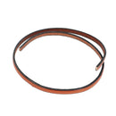 Lacet en cuir plat 5mm tranches noires - Les 10 cm - Deco Cuir