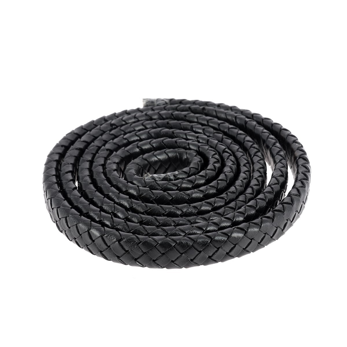 Lacet en cuir pigmenté Plat tressé - 12x6mm