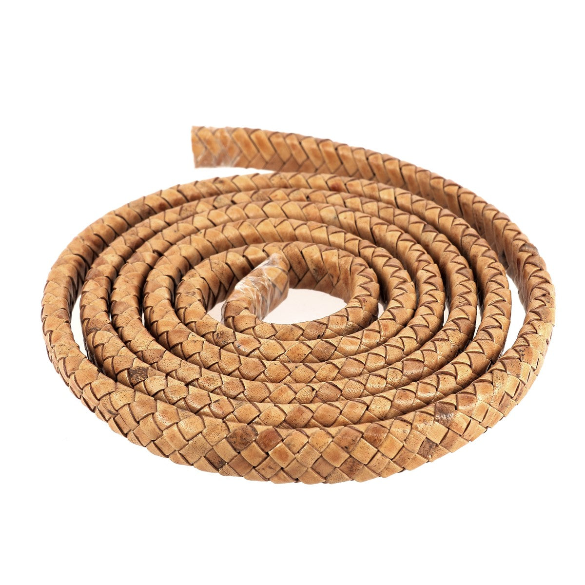 Lacet en cuir teinté Plat tressé - 12x6mm