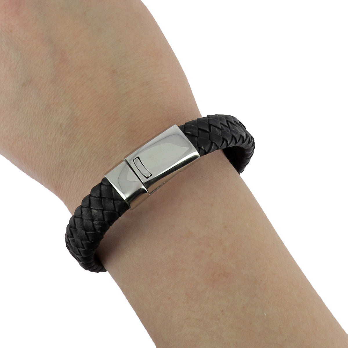 Lacet en cuir teinté Plat tressé - 12x6mm