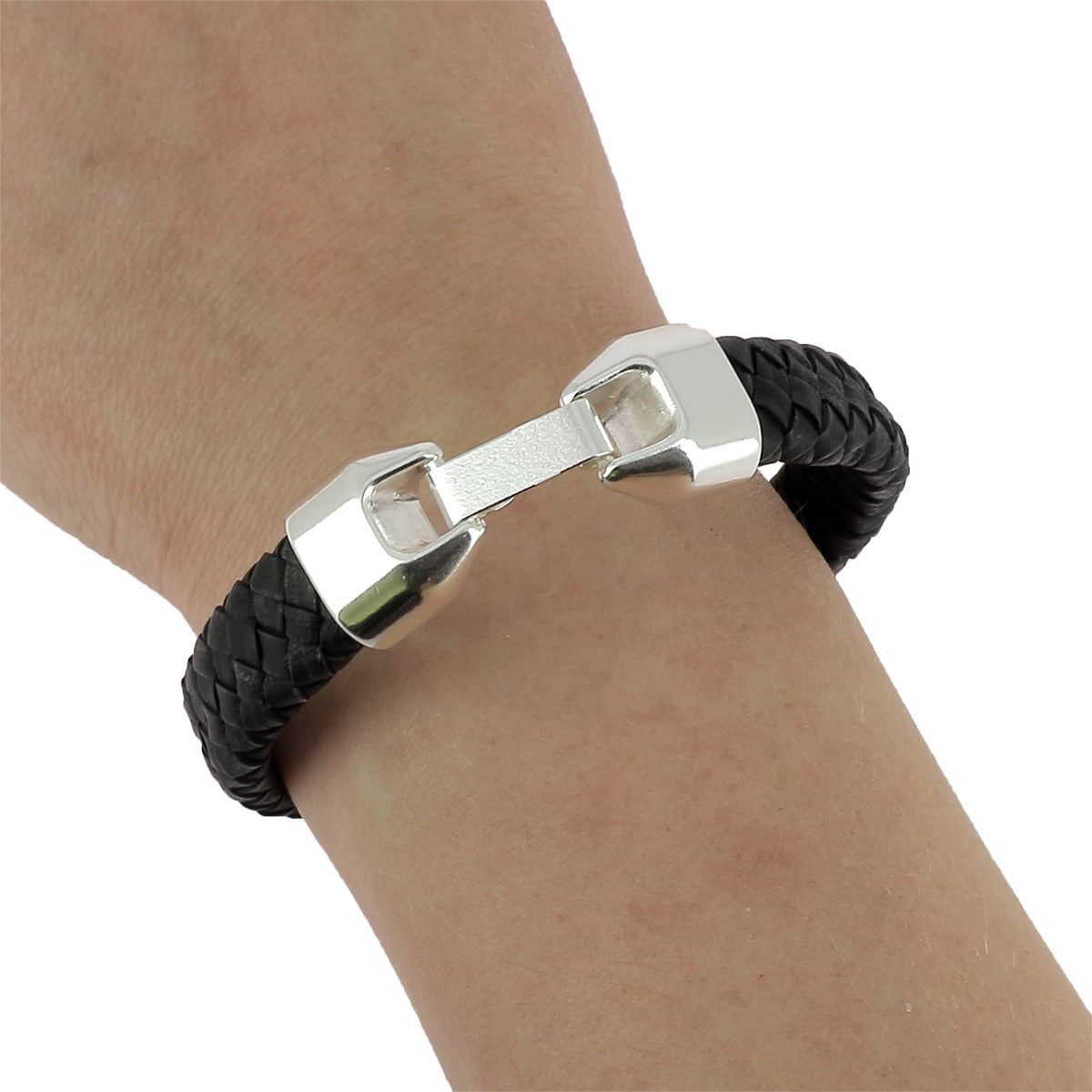 Lacet en cuir pigmenté Plat tressé - 12x6mm