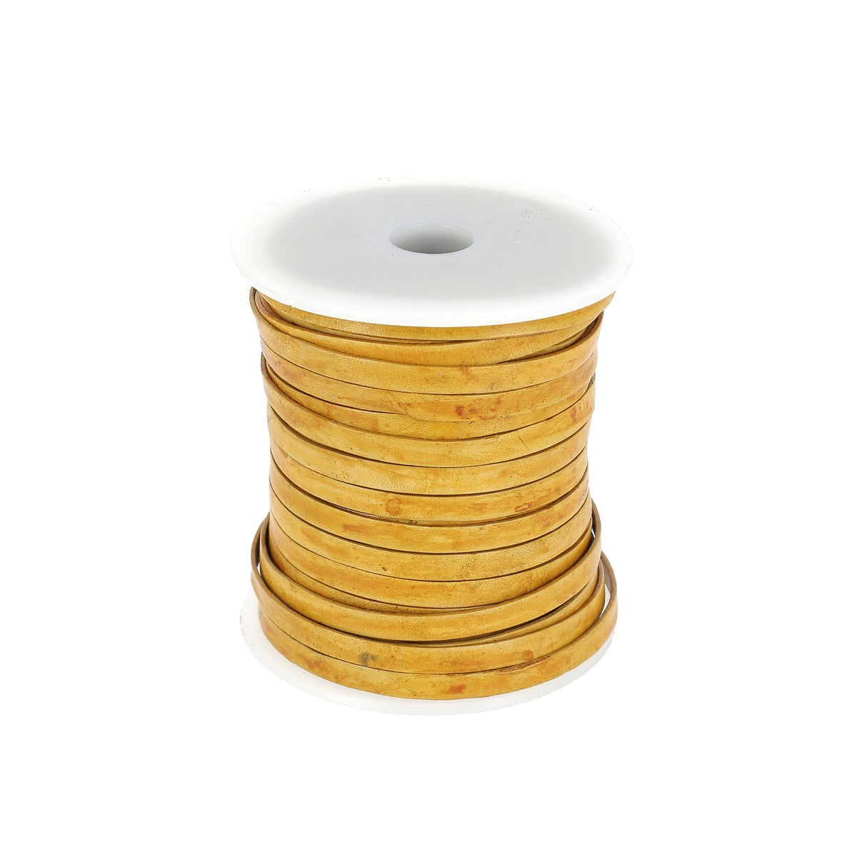 Lacet en cuir teinté effet délavé Plat - Largeur 4mm