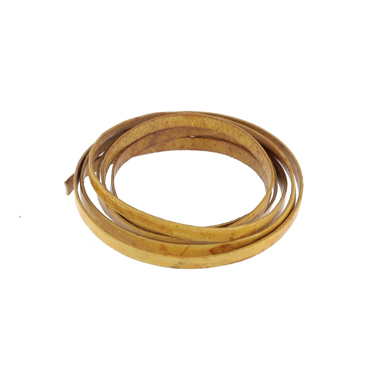 Lacet en cuir teinté effet délavé Plat - Largeur 4mm