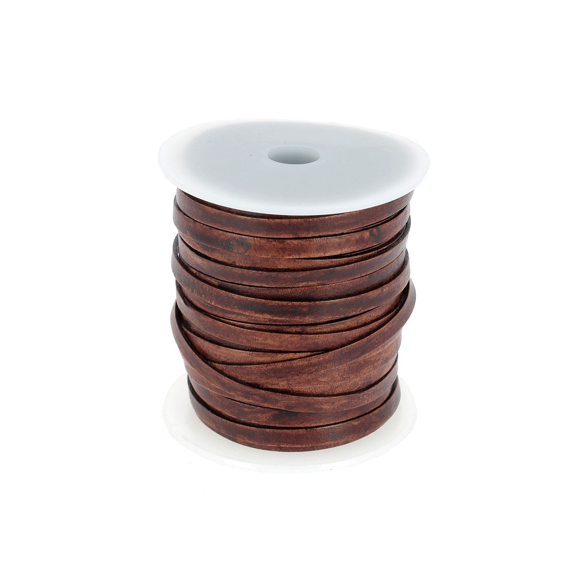 Lacet en cuir teinté effet délavé Plat - Largeur 3mm