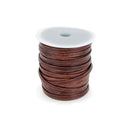 Lacet en cuir teinté effet délavé Plat - Largeur 4mm