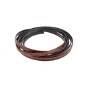 Lacet en cuir teinté effet délavé Plat - Largeur 4mm