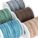 Lacet en cuir teinté vieilli Rond - Diamètre 2mm