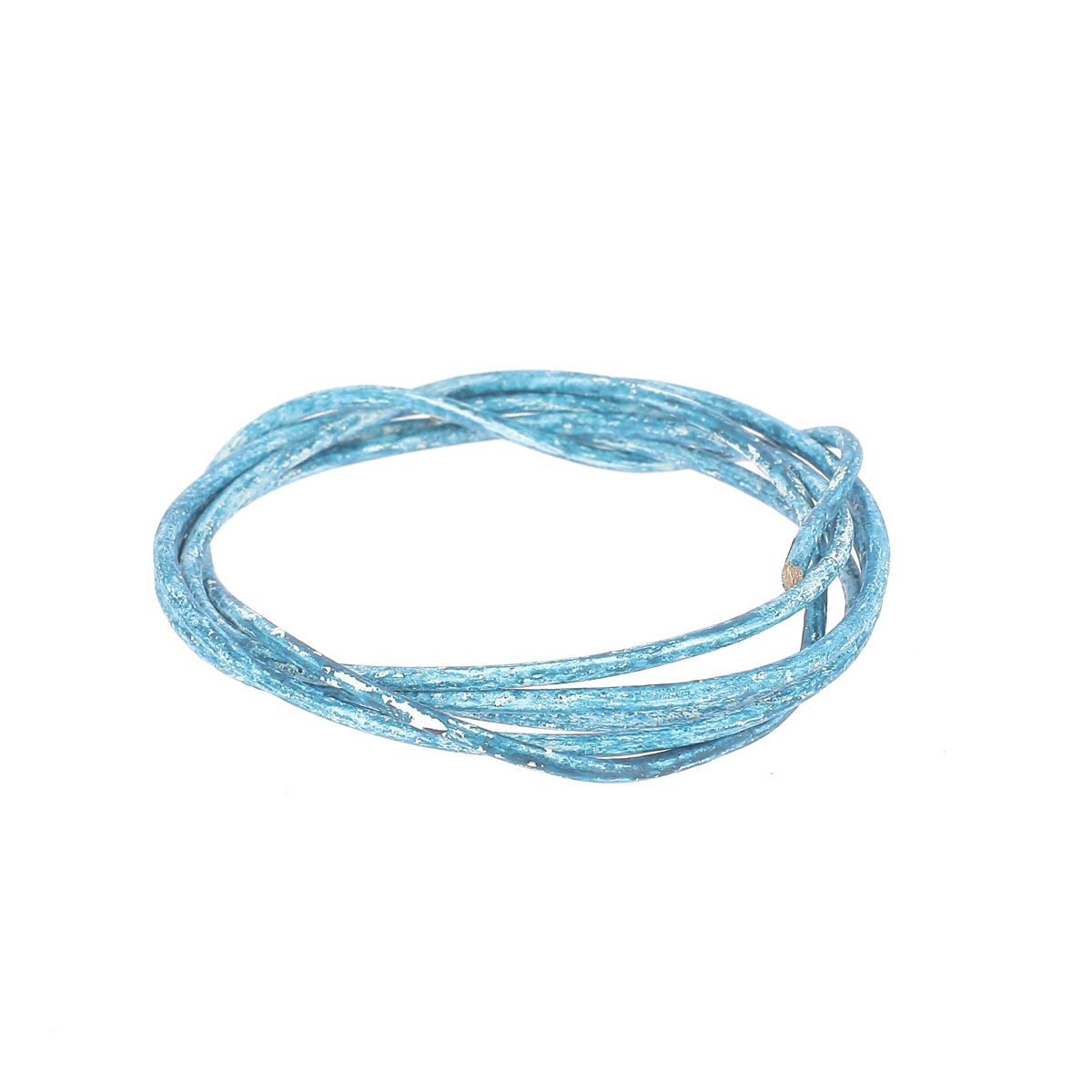 Lacet en cuir teinté vieilli Rond - Diamètre 2mm