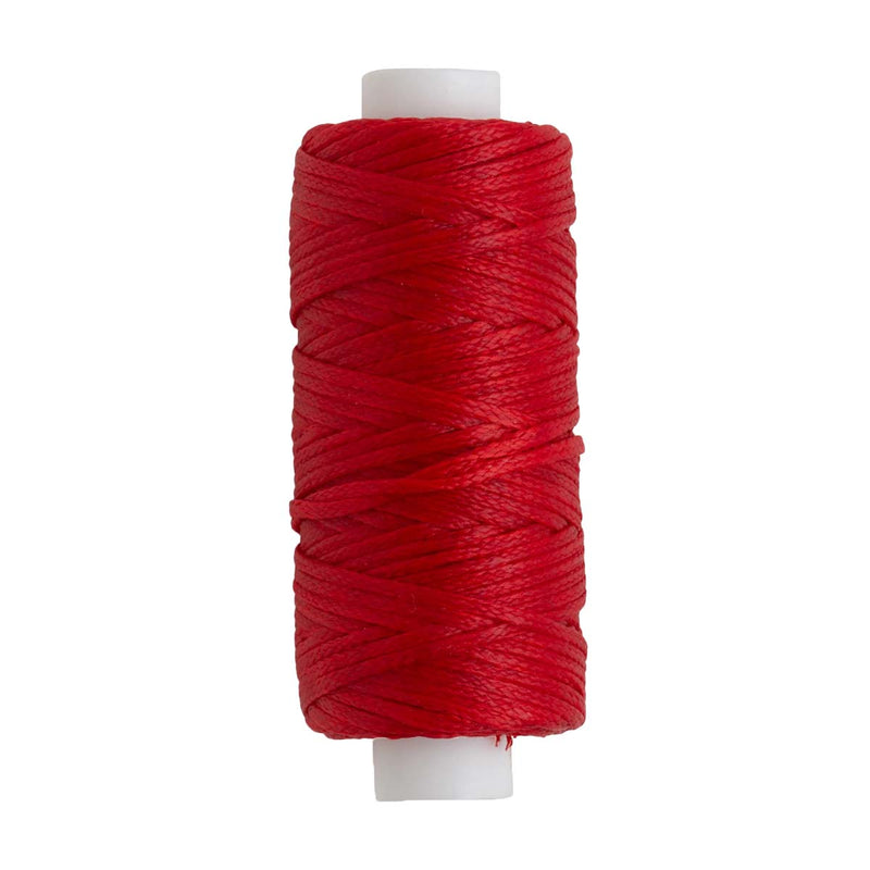 Bobine 23m de fil en nylon tressé et ciré - Rouge