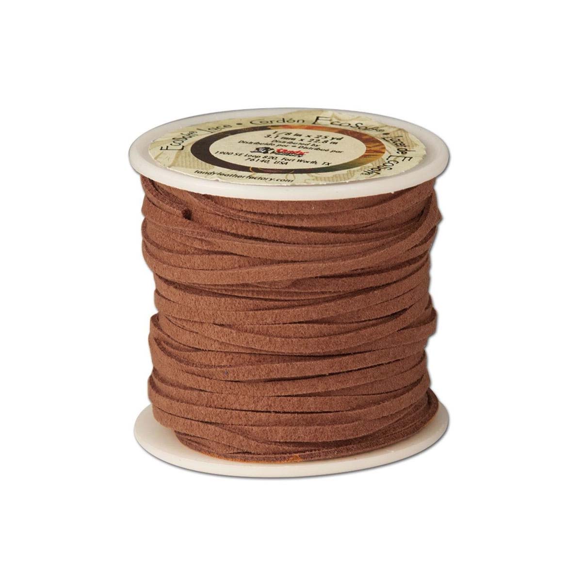 Lacet synthétique en microfibre plat - Largeur 3mm - Bobine de 22 mètres - Rouille 5029-04