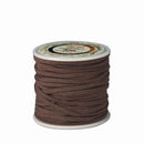 Lacet synthétique en microfibre plat - Largeur 3mm - Bobine de 22 mètres - Marron foncé 5029-02