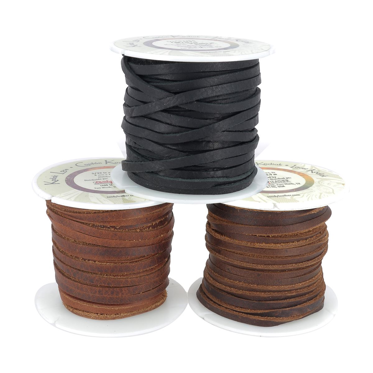 Lacet en cuir tanné à l'huile Kodiak plat - Largeur 4mm - Bobine 15m - Tandy Leather 5075