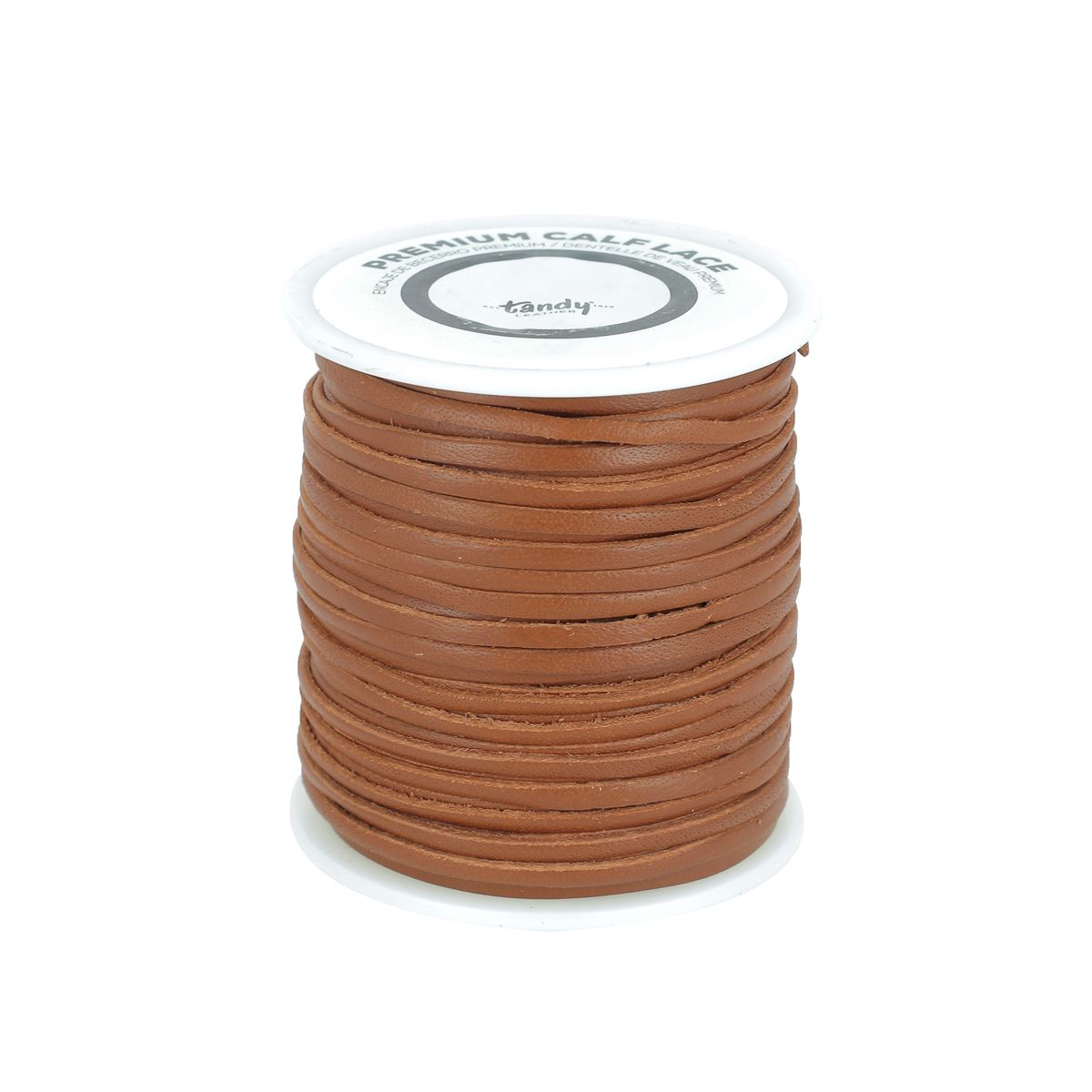 Lacet en cuir Premium plat -  2mm x  22m - Tandy Leather 5109-03 - Tan / Fauve