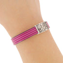 Lacet en cuir plat effet 4 bandes 10mm - Les 10cm - Deco Cuir