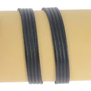 Lacet en cuir plat effet 4 bandes 10mm - Les 10cm - Deco Cuir