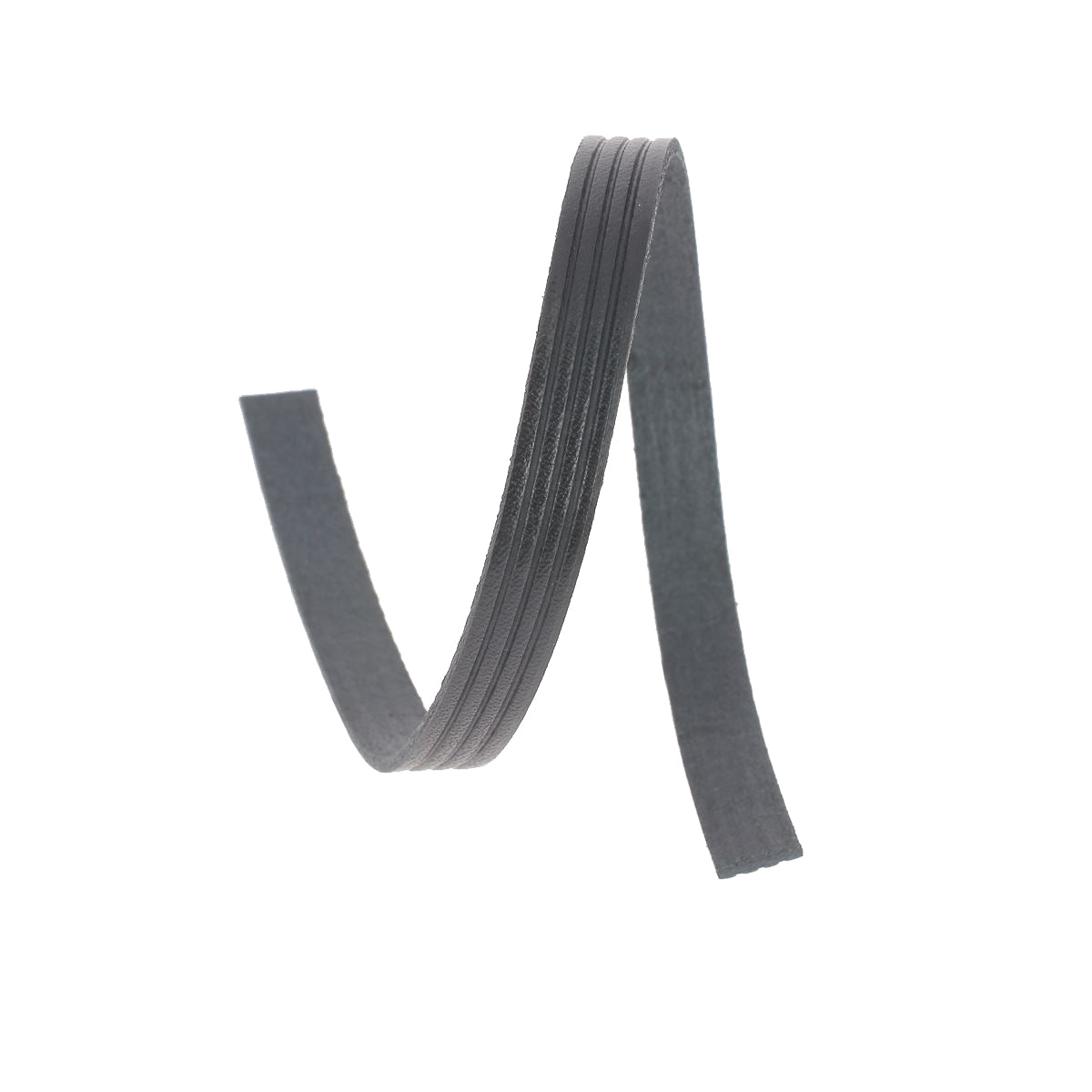 Lacet en cuir plat effet 4 bandes 10mm - Les 10cm - Deco Cuir