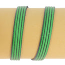 Lacet en cuir plat effet 4 bandes 10mm - Les 10cm - Deco Cuir