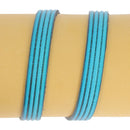 Lacet en cuir plat effet 4 bandes 10mm - Les 10cm - Deco Cuir