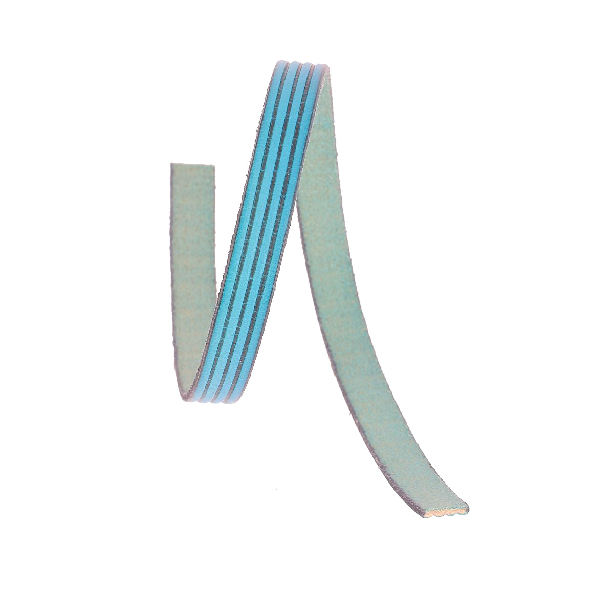 Lacet en cuir plat effet 4 bandes 10mm - Les 10cm - Deco Cuir