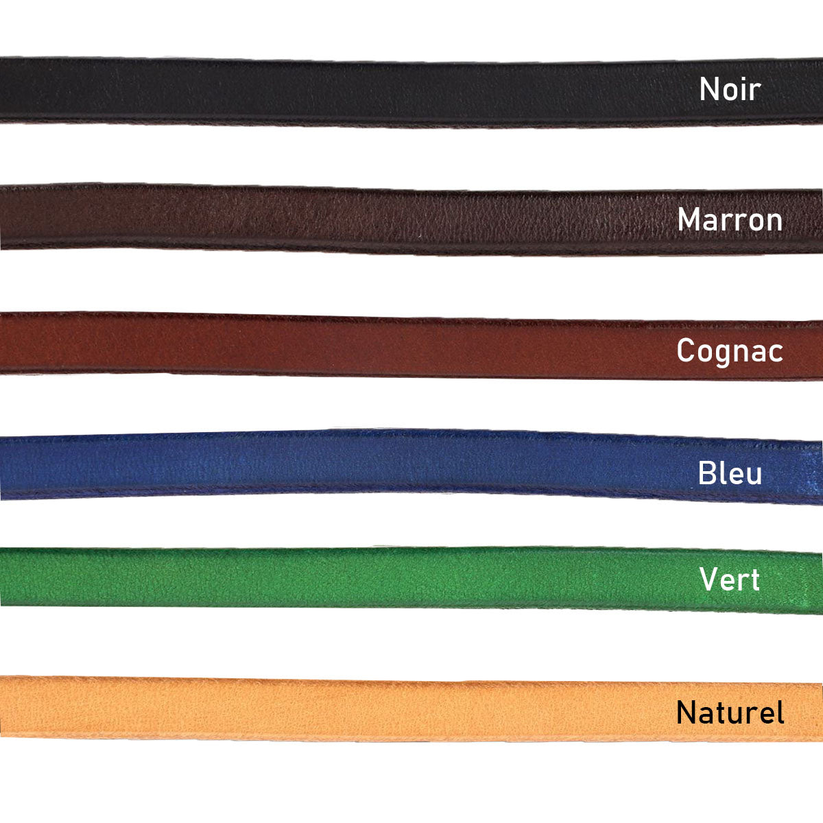 Lacet en cuir Régaliz teinté - 10x4,5mm - Marron - Les 10cm - Deco Cuir