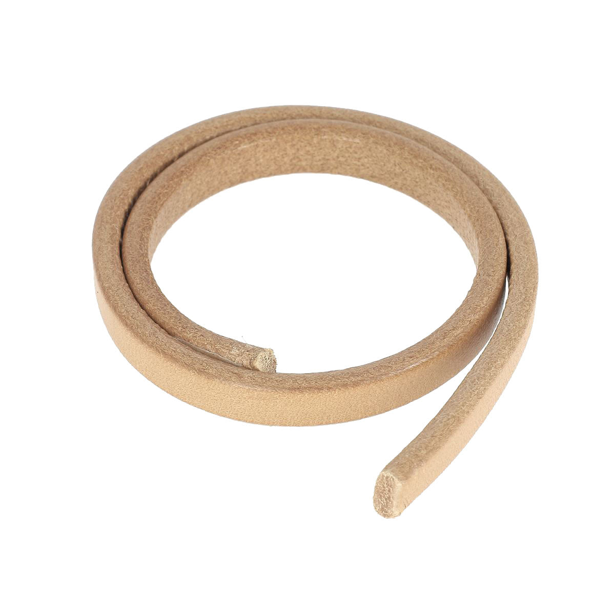 Lacet en cuir Régaliz teinté - 10x4,5mm - Naturel - Les 10cm - Deco Cuir