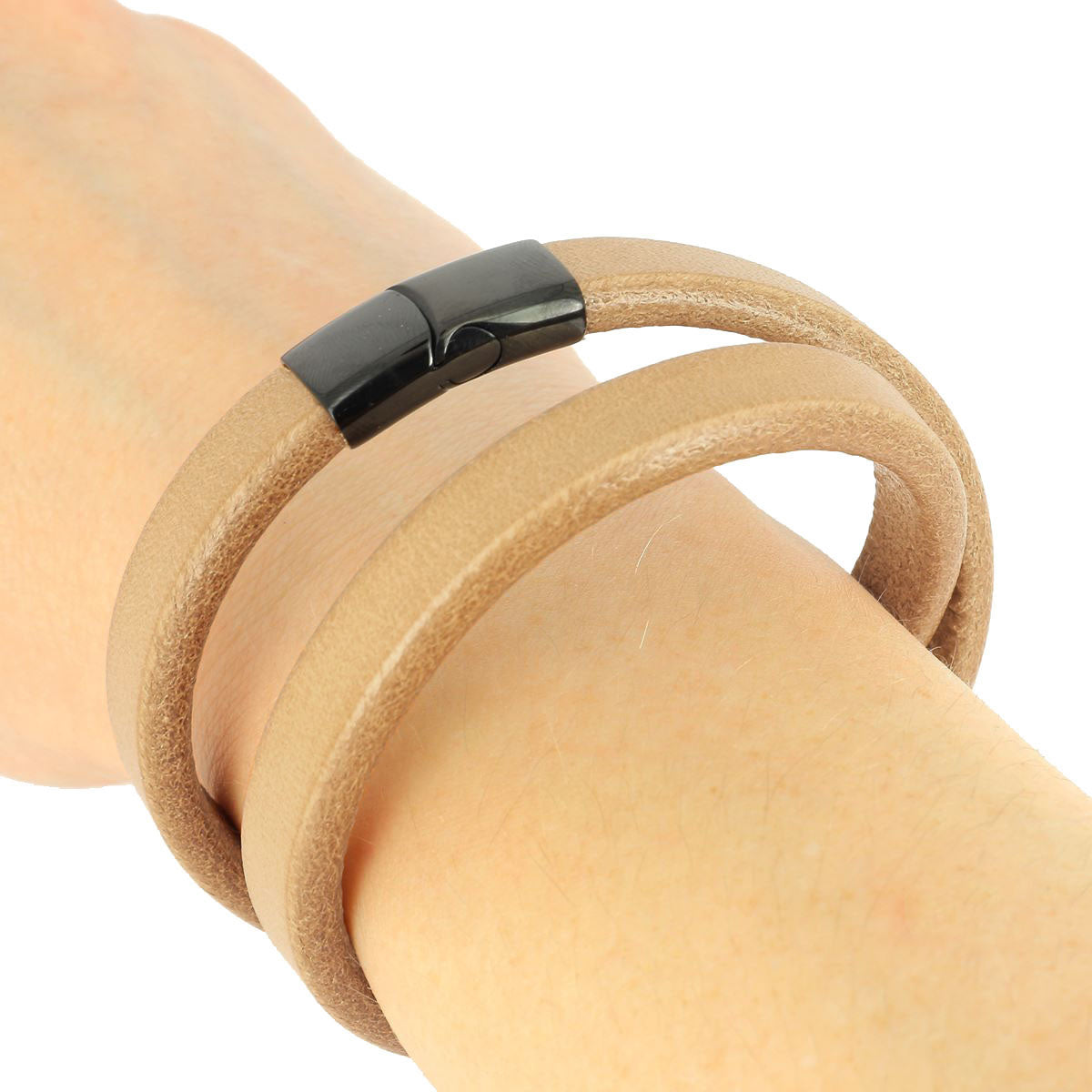 Lacet en cuir Régaliz teinté - 10x4,5mm - Naturel - Les 10cm - Deco Cuir