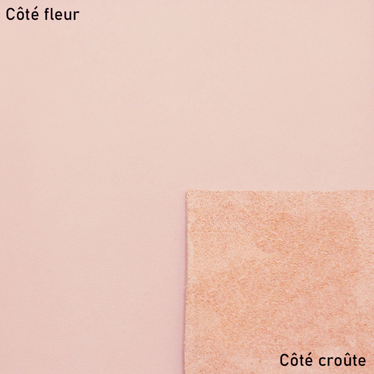 Morceau de cuir de vachette SUAVE - ROSE DRAGÉE O40
