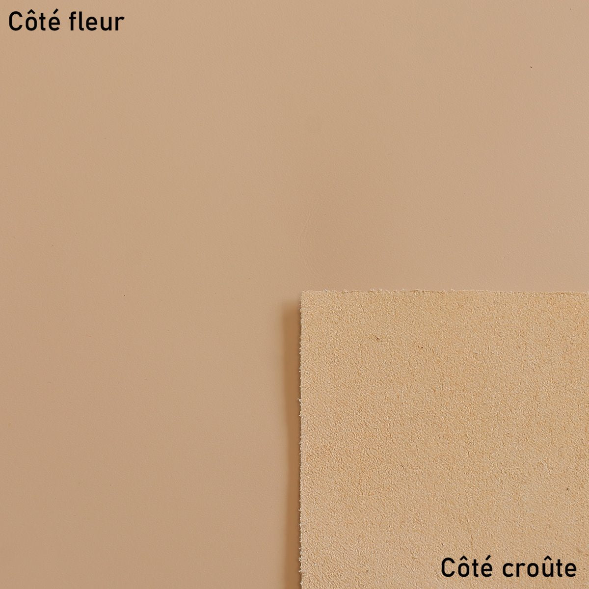 Morceau de cuir de vachette SATINATO - NUDE I10