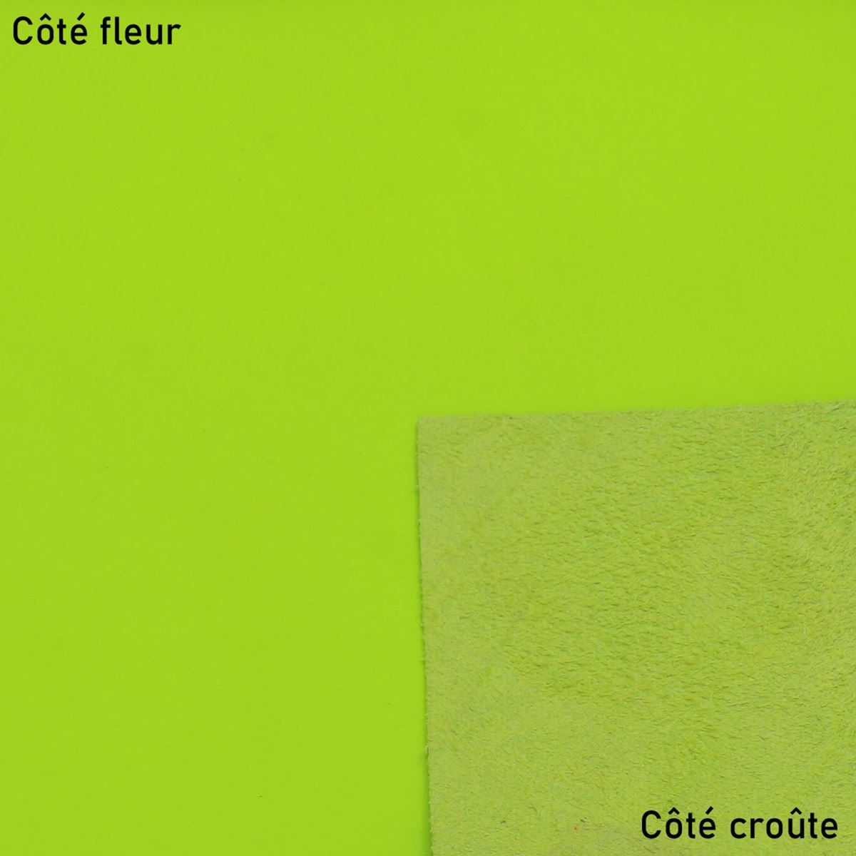 Peau de cuir de vachette SUAVE - VERT  FLUO J82 - Deco Cuir