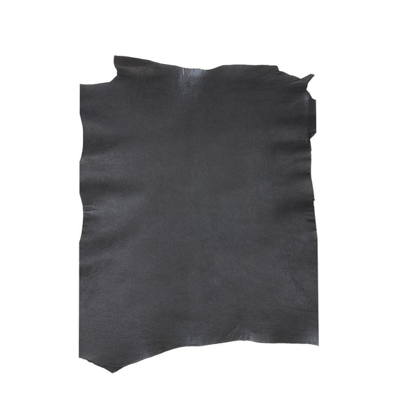 Grained double tanned goatskin leather - Split 1mm - BLACK J99